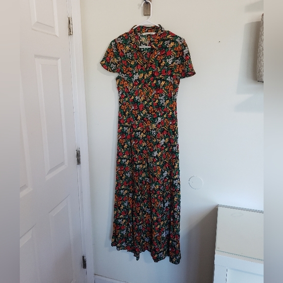 Zara Floral Printed Long Maxi Shirt Dress - Picture 5 of 10